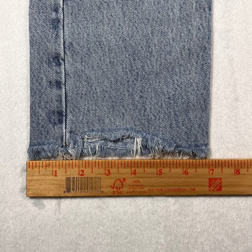 Agolde Riley High Rise‎ Straight Crop Jeans Light Indigo Raw Hem Women's 27x26 - Picture 10 of 14